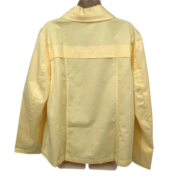 Studio Works Womens Long Sleeve Collared Front Zip Light Yellow Jacket Size XL - Picture 2 of 10